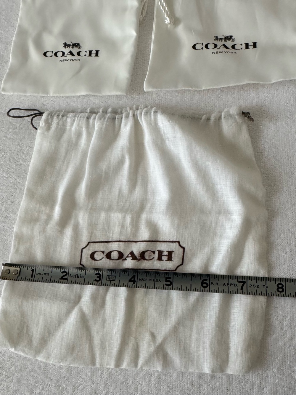 Coach White Drawstring Dust Bag Set - Multiple Logo Pouches - Picture 9 of 9